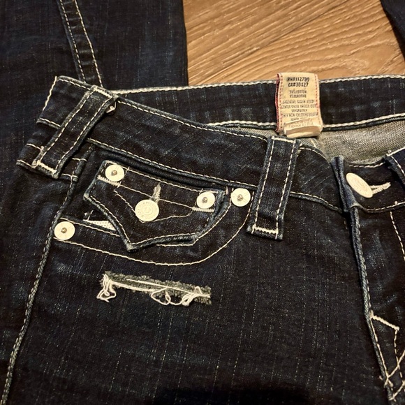 True Religion Distressed Flare Jeans Size 28 - Picture 7 of 10